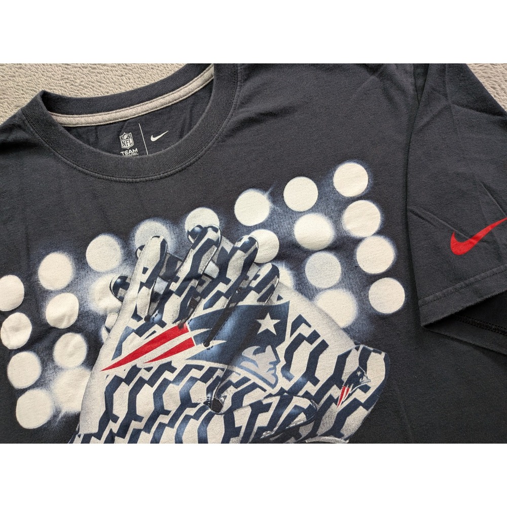 Nike NFL New England Patriots Shirt Mens 2XL Blue Graphic Tee Football Stadium